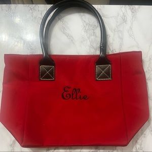 AlyCat Designs red satin shoulder purse bag zip close